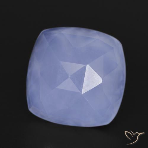 Calcedonia Violeta real natural de 6.67 ct, Forma Cojín, Translúcido