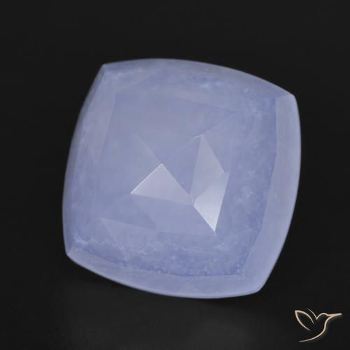 Calcedonia Violeta azulado natural de 6.95 ct, Forma Cojín, Translúcido