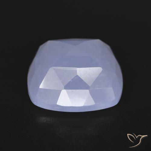 Calcedonia Violeta azulado natural de 6.95 ct, Forma Cojín, Translúcido