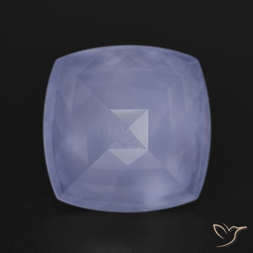 6.84ct Natural Violeta azulado Calcedonia, Forma Cojín, Translúcido