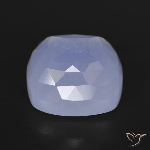 Calcedonia Violeta medio natural de 9.35 ct, Forma Cojín, Translúcido