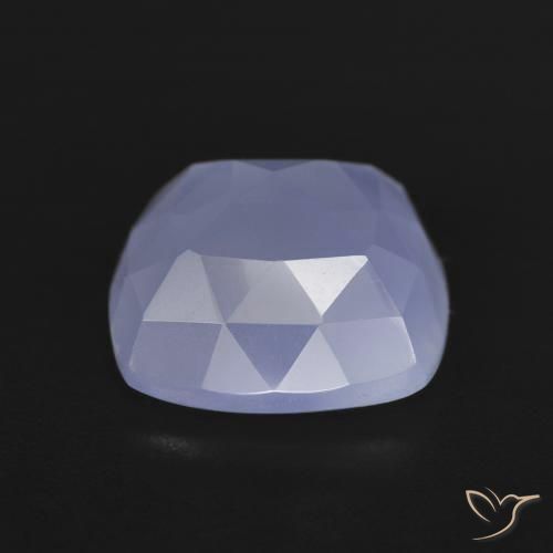 Calcedonia Violeta azulado natural de 6.64 ct, Forma Cojín, Translúcido