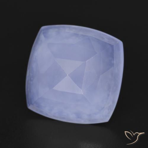 Calcedonia Violeta medio natural de 5.97 ct, Forma Cojín, Translúcido