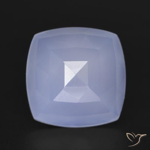 6.76ct Natural Azul púrpura Calcedonia, Forma Cojín, Translúcido