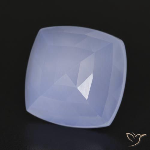 Calcedonia Azul púrpura natural de 6.76 ct, Forma Cojín, Translúcido
