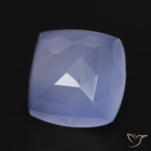 Calcedonia Azul violeta natural de 7.05 ct, Forma Cojín, Translúcido