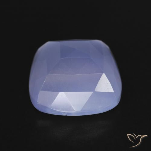 Calcedonia Azul violeta natural de 7.05 ct, Forma Cojín, Translúcido