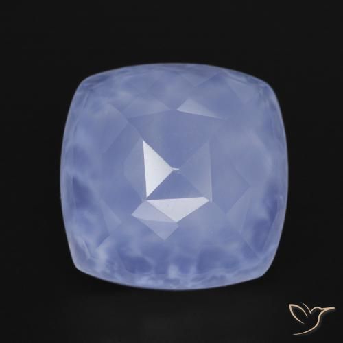 7.17ct Natural Azul claro Calcedonia, Forma Cojín, Translúcido