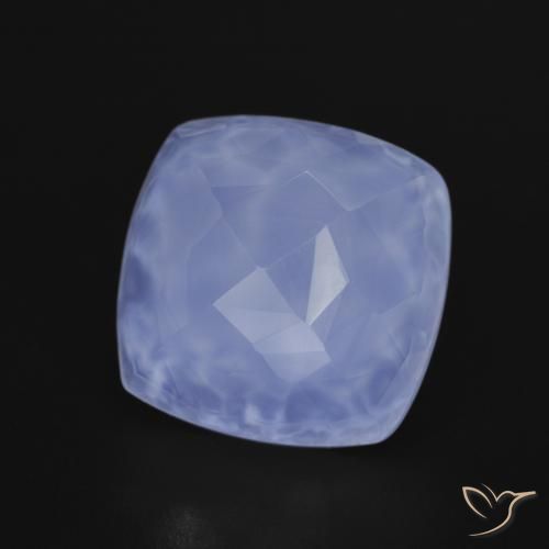 Calcedonia Azul claro natural de 7.17 ct, Forma Cojín, Translúcido