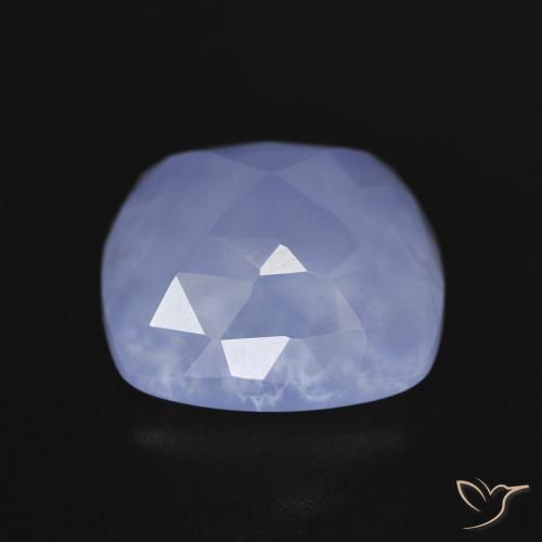 Calcedonia Azul claro natural de 7.17 ct, Forma Cojín, Translúcido