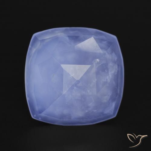 5.77ct Natural Azul violeta Calcedonia, Forma Cojín, Translúcido