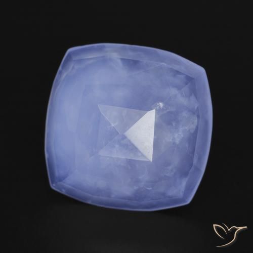 Calcedonia Azul violeta natural de 5.77 ct, Forma Cojín, Translúcido