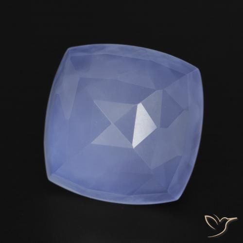 Calcedonia Azul claro natural de 6.45 ct, Forma Cojín, Translúcido