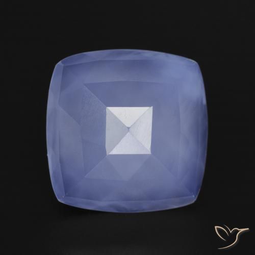 5.59ct Natural Azul púrpura Calcedonia, Forma Cojín, Translúcido