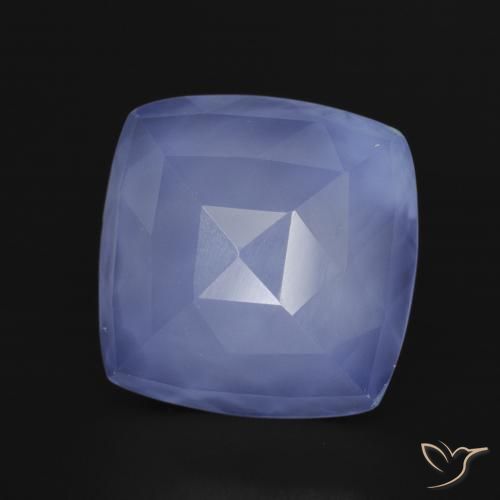 Calcedonia Azul púrpura natural de 5.59 ct, Forma Cojín, Translúcido