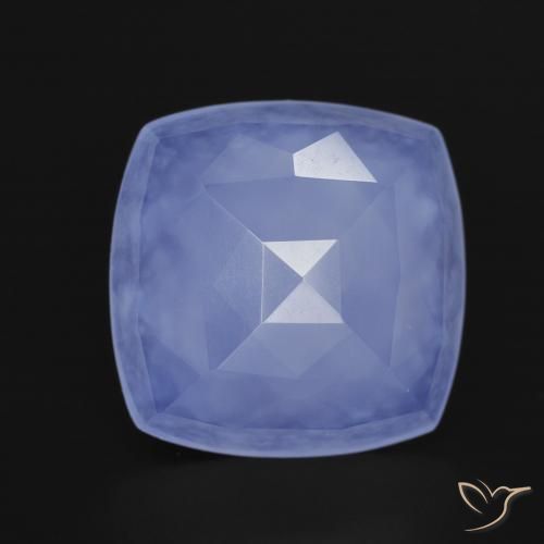 5.91ct Natural Azul púrpura claro Calcedonia, Forma Cojín, Translúcido