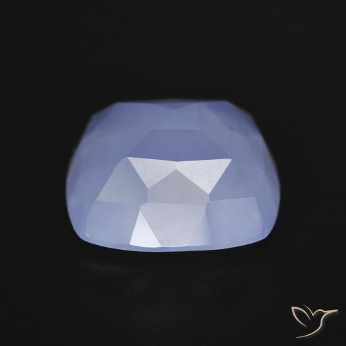 Calcedonia Azul púrpura claro natural de 5.91 ct, Forma Cojín, Translúcido