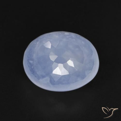 2.88ct Natural Azul púrpura claro Calcedonia, Ovalada, Transparente