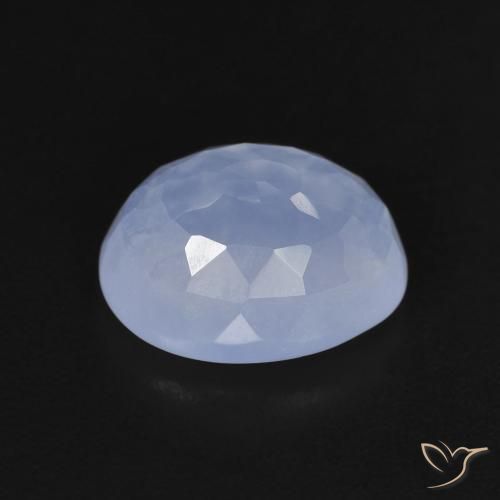 Calcedonia Azul púrpura claro natural de 2.88 ct, Ovalada, Transparente