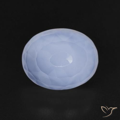 2.96ct Natural Azul claro Calcedonia, Ovalada, Transparente