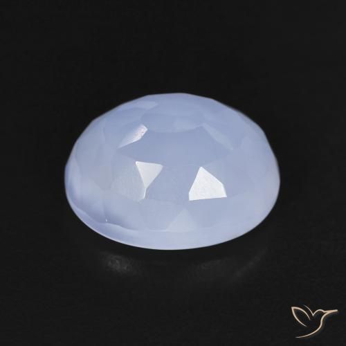 Calcedonia Azul claro natural de 2.96 ct, Ovalada, Transparente