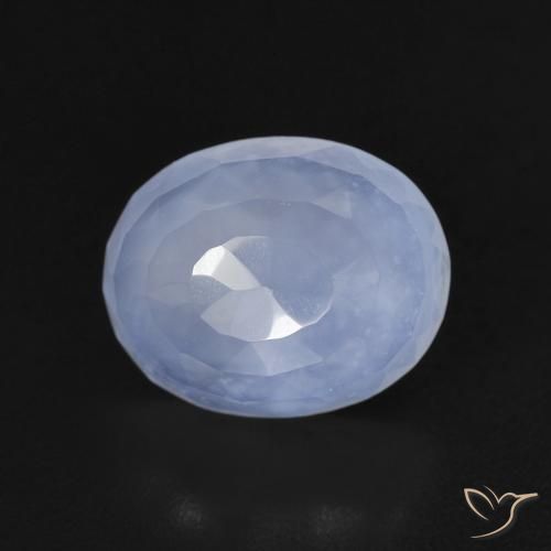 2.65ct Natural Azul púrpura Calcedonia, Ovalada, Transparente