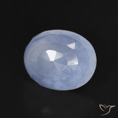 Calcedonia Azul púrpura natural de 2.65 ct, Ovalada, Transparente