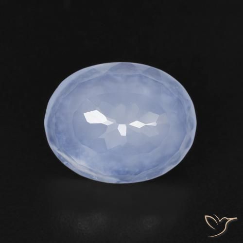 2.30ct Natural Azul púrpura claro Calcedonia, Ovalada, Transparente