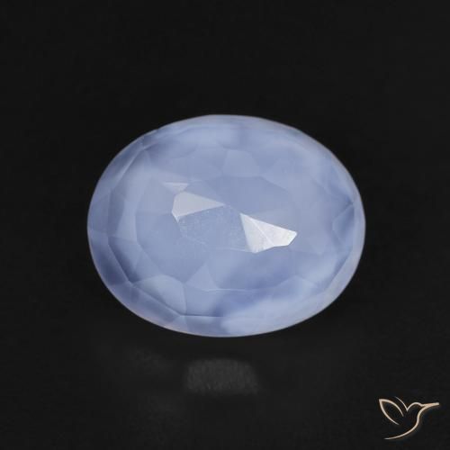 2.41ct Natural Azul violeta Calcedonia, Ovalada, Transparente