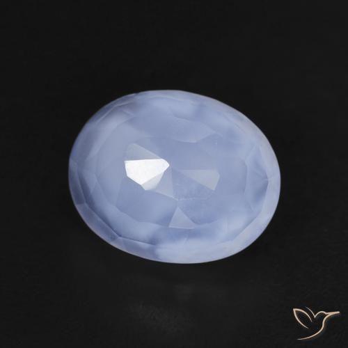 Calcedonia Azul violeta natural de 2.41 ct, Ovalada, Transparente