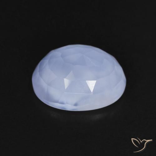 Calcedonia Azul violeta natural de 2.41 ct, Ovalada, Transparente