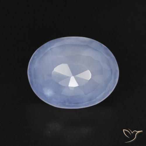 2.33ct Natural Azul púrpura Calcedonia, Ovalada, Transparente