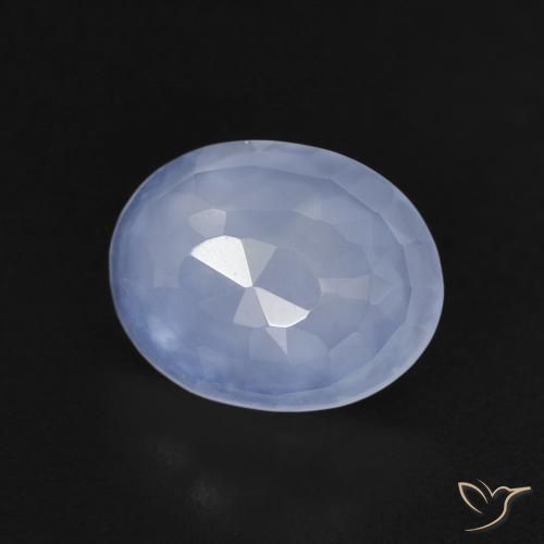 Calcedonia Azul púrpura natural de 2.33 ct, Ovalada, Transparente