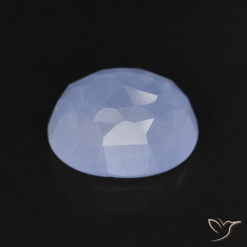 Calcedonia Azul púrpura natural de 3.82 ct, Ovalada, Transparente