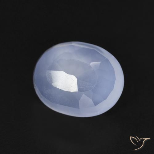 Calcedonia Azul púrpura natural de 2.74 ct, Ovalada, Transparente
