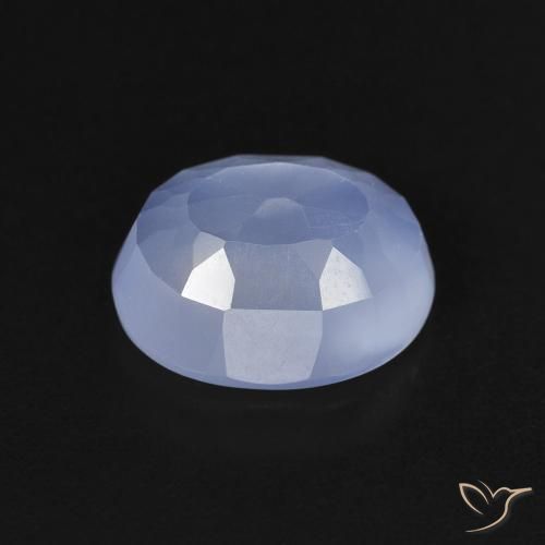 Calcedonia Azul púrpura natural de 2.74 ct, Ovalada, Transparente