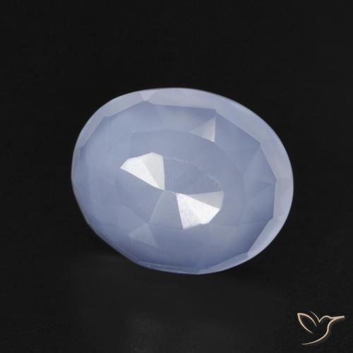 Calcedonia Azul púrpura natural de 3.62 ct, Ovalada, Transparente