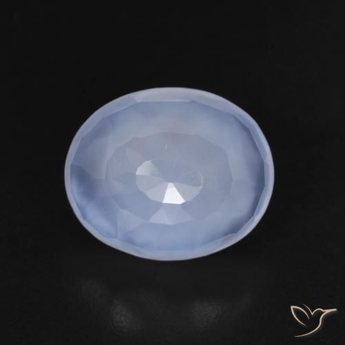 2.99ct Natural Azul púrpura Calcedonia, Ovalada, Transparente