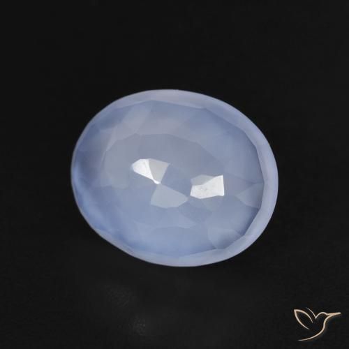 Calcedonia Azul púrpura natural de 2.99 ct, Ovalada, Transparente