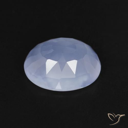 Calcedonia Azul púrpura natural de 2.99 ct, Ovalada, Transparente
