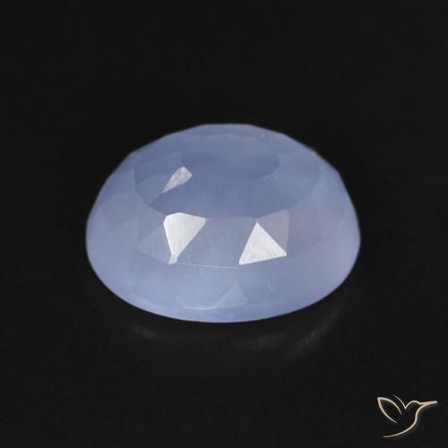 Calcedonia Azul púrpura natural de 3.65 ct, Ovalada, Transparente