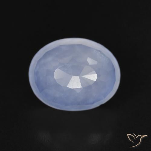 2.84ct Natural Azul púrpura Calcedonia, Ovalada, Transparente