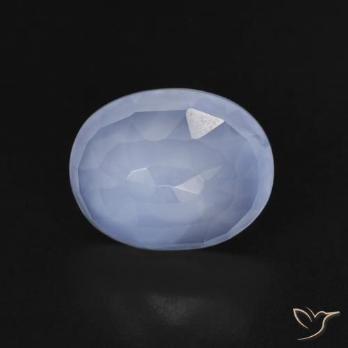 2.51ct Natural Azul púrpura Calcedonia, Ovalada, Transparente