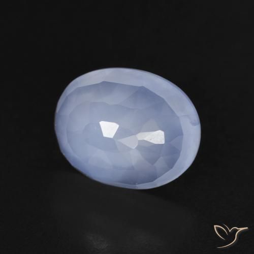 Calcedonia Azul púrpura natural de 2.51 ct, Ovalada, Transparente