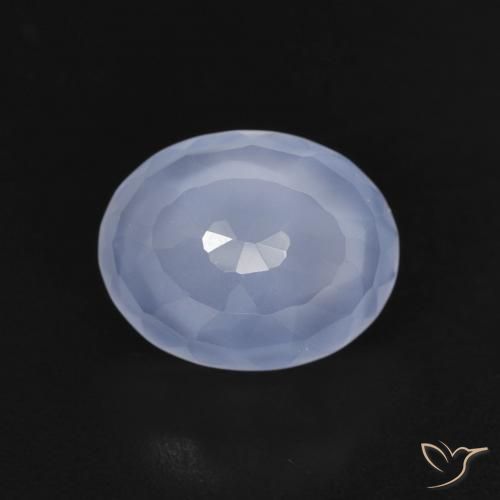 2.50ct Natural Azul púrpura Calcedonia, Ovalada, Transparente