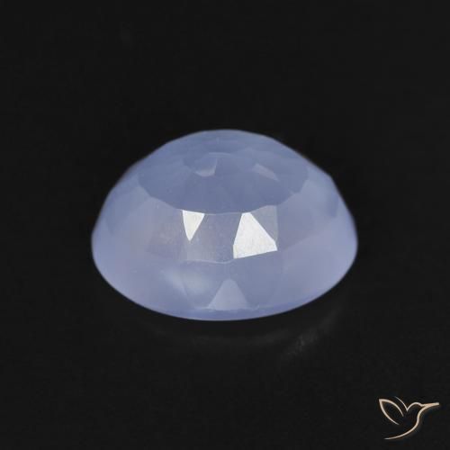 Calcedonia Azul púrpura natural de 2.50 ct, Ovalada, Transparente