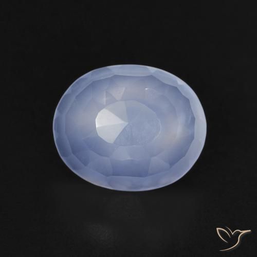 2.28ct Natural Azul púrpura Calcedonia, Ovalada, Transparente