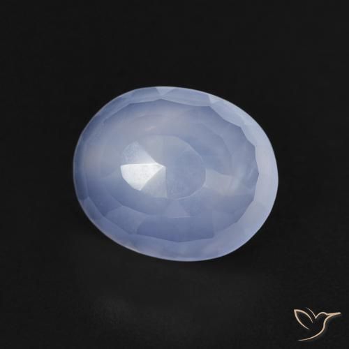 Calcedonia Azul púrpura natural de 2.28 ct, Ovalada, Transparente