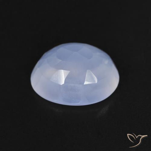 Calcedonia Azul púrpura natural de 2.28 ct, Ovalada, Transparente