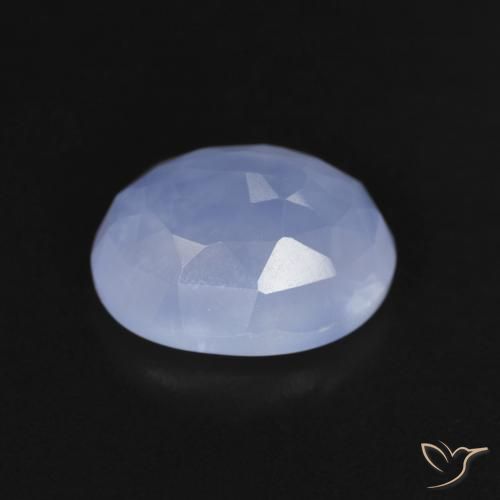 Calcedonia Azul púrpura natural de 2.67 ct, Ovalada, Transparente